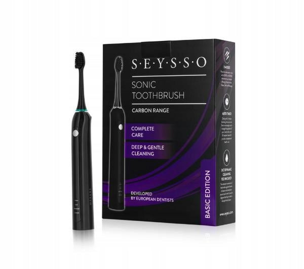 SONIC TOOTHBRUSH SEYSSO CARBON BASIC 82000 MOVEMENTS BLACK BATTERY