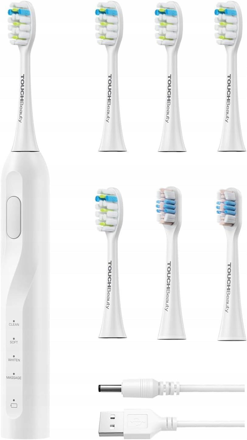 SONIC TOOTHBRUSH WHITE 4 MODES 6 TIPS SET