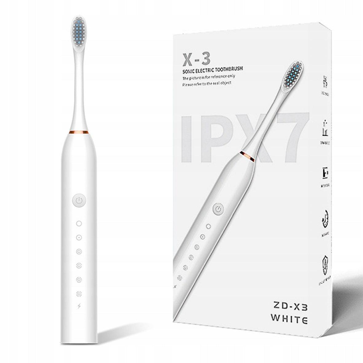 SONIC TOOTHBRUSH ZD-X3 White + 4 INTERCHANGEABLE TIPS Manufacturer code ZD-X3 white