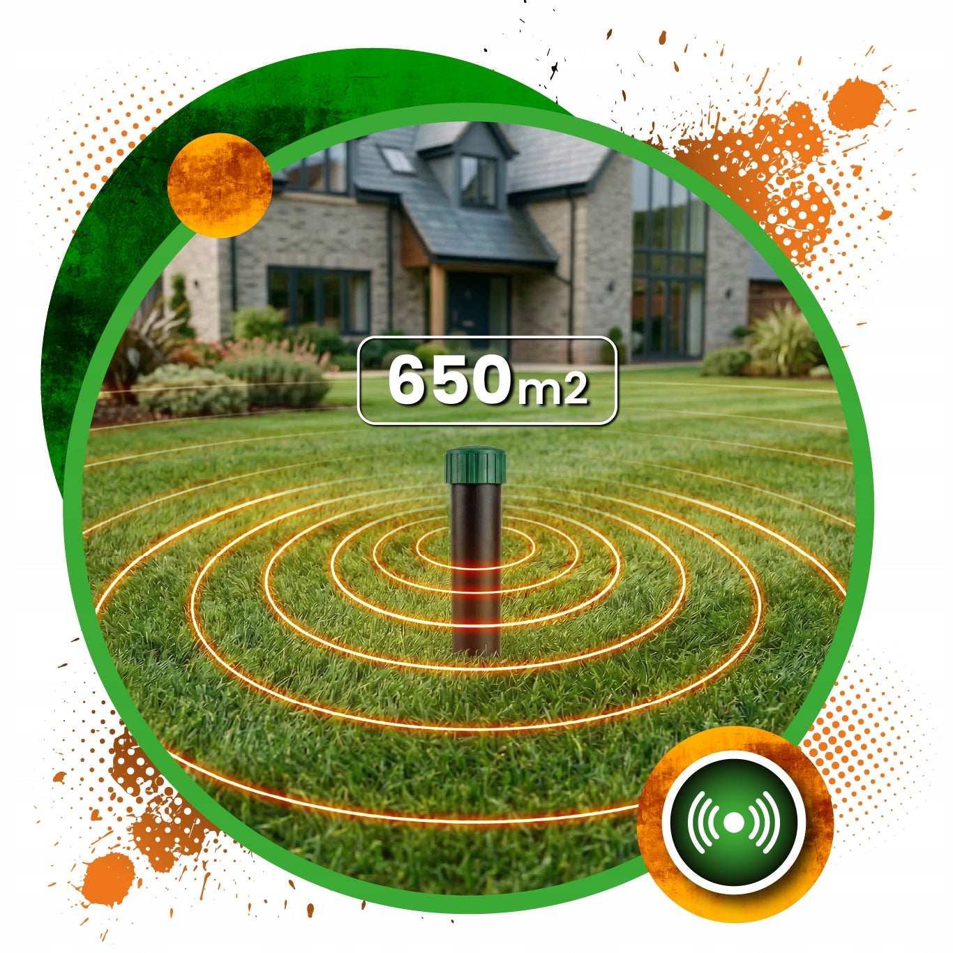 SOUND REPELLENT FOR MOLES VOLES MICE RODENTS 2pcs FOR GARDEN 1300m2 Kind repellent