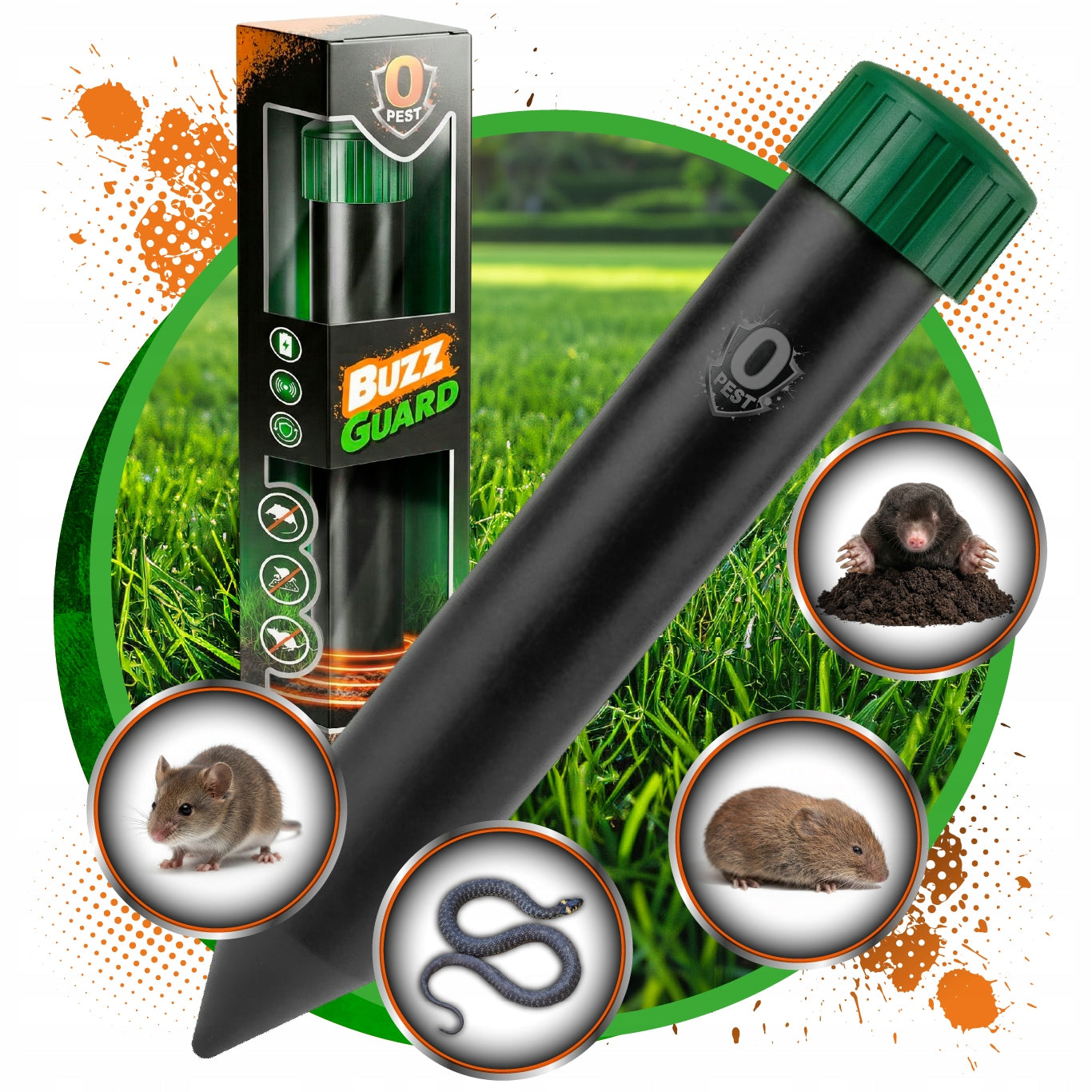 SOUND REPELLENT FOR MOLES VOLES MICE RODENTS 2pcs FOR GARDEN 1300m2 Packaging status original