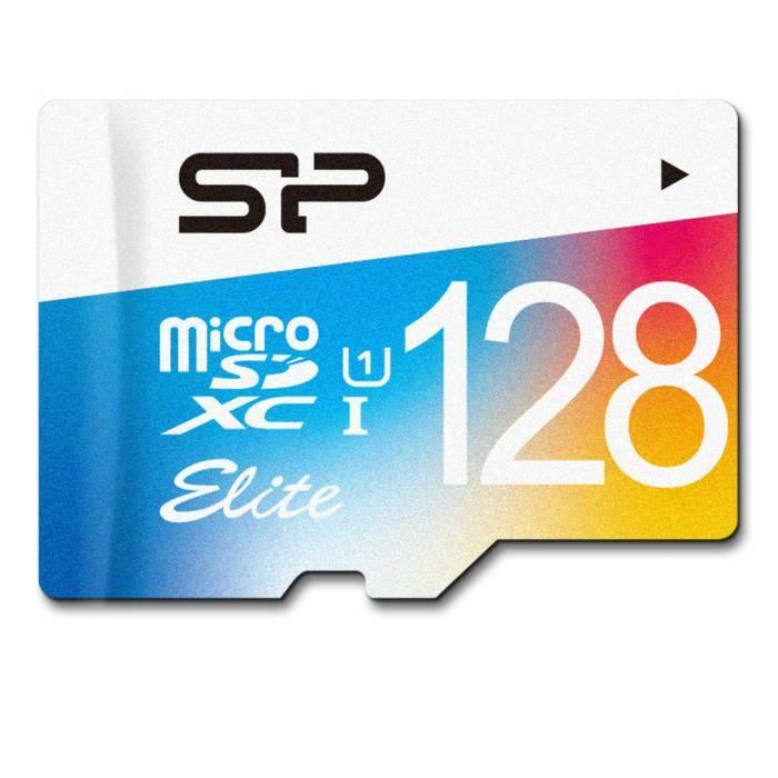SP ELITE 128 GB micro SDXC UHS-I Class 10 Card + Adapter Packaging status original