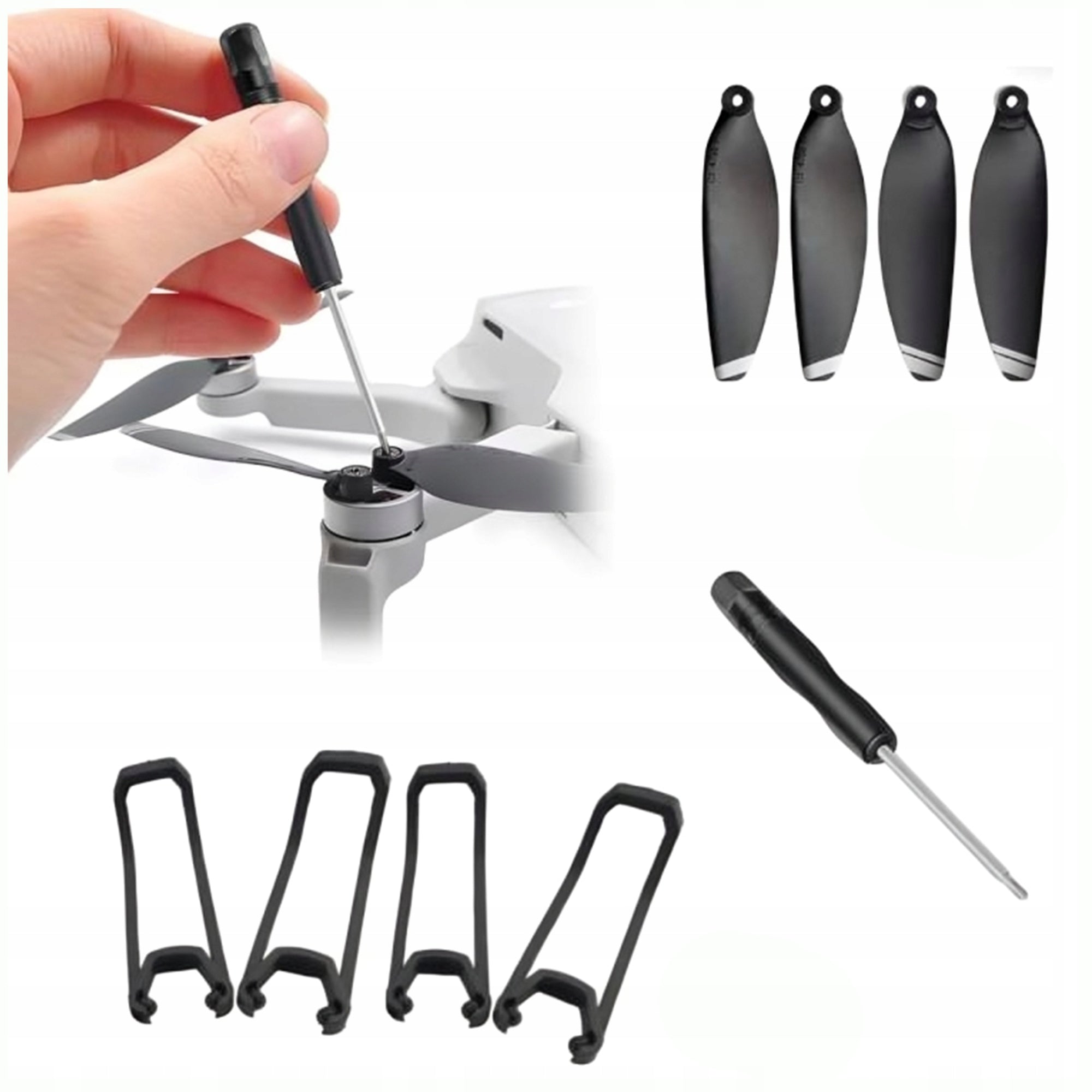 SPARE PARTS FOR SKYPRO DRONE 4x PROPELLERS 4x COVERS + SCREWDRIVER