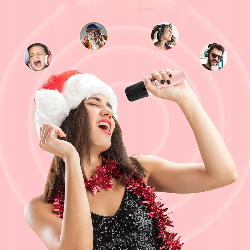 SPEAKER POWERFUL WIRELESS BLUETOOTH VOICE CHANGE LED KARAOKE + 2 MICROPHONE Packaging status original