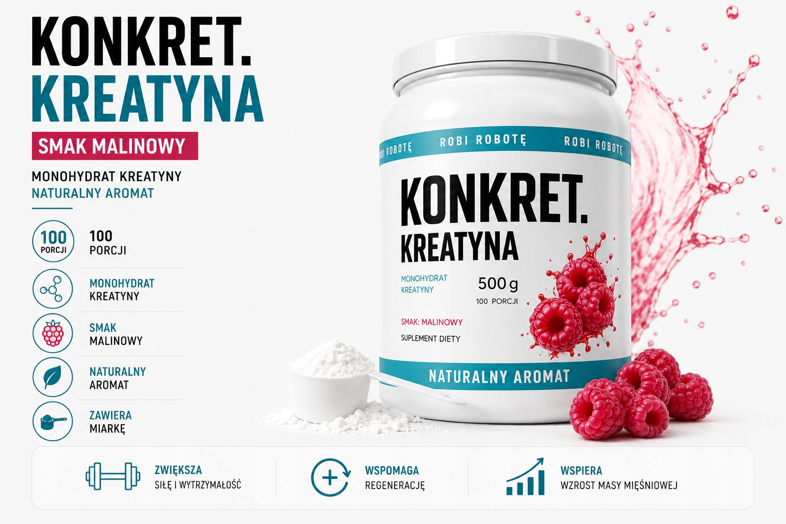 SPECIFIC Creatine 500 g Creatine monohydrate raspberry Packaging status original