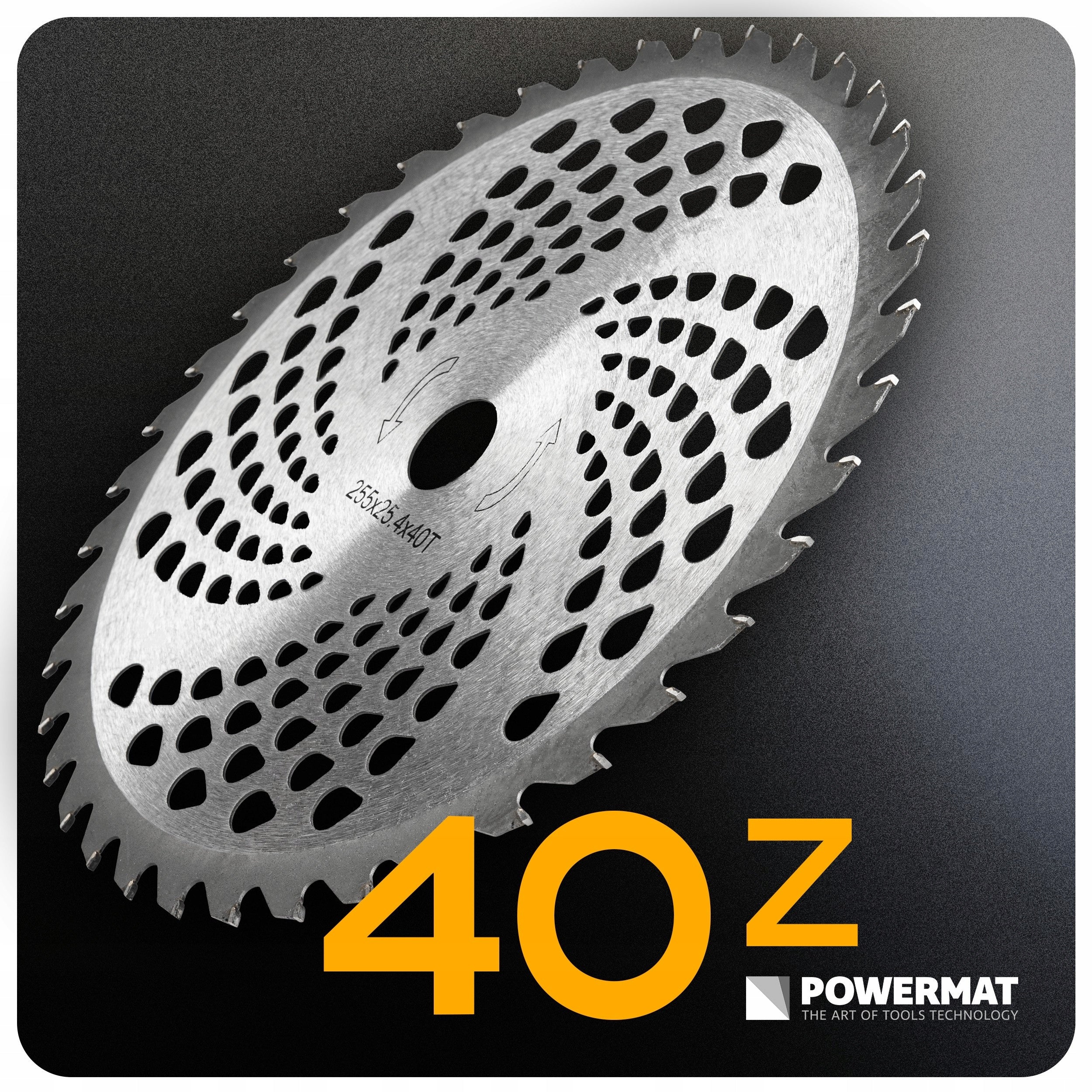 SPECTRAL DISC FOR COMBUSTION SCYTHE FOR BRANCH SHRUBS SAW 40T 255X25,4mm Brand Powermat