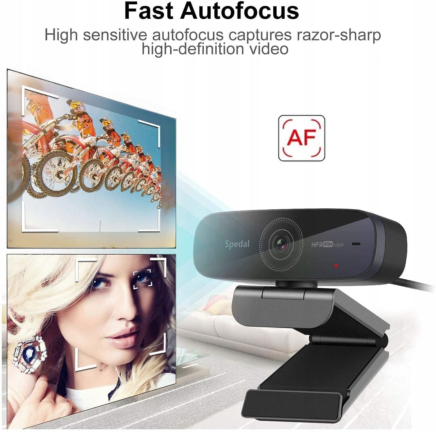 SPEDAL 1080P 60fps Camera with Auto Focus Microphones for Mac Windows Brand no brand