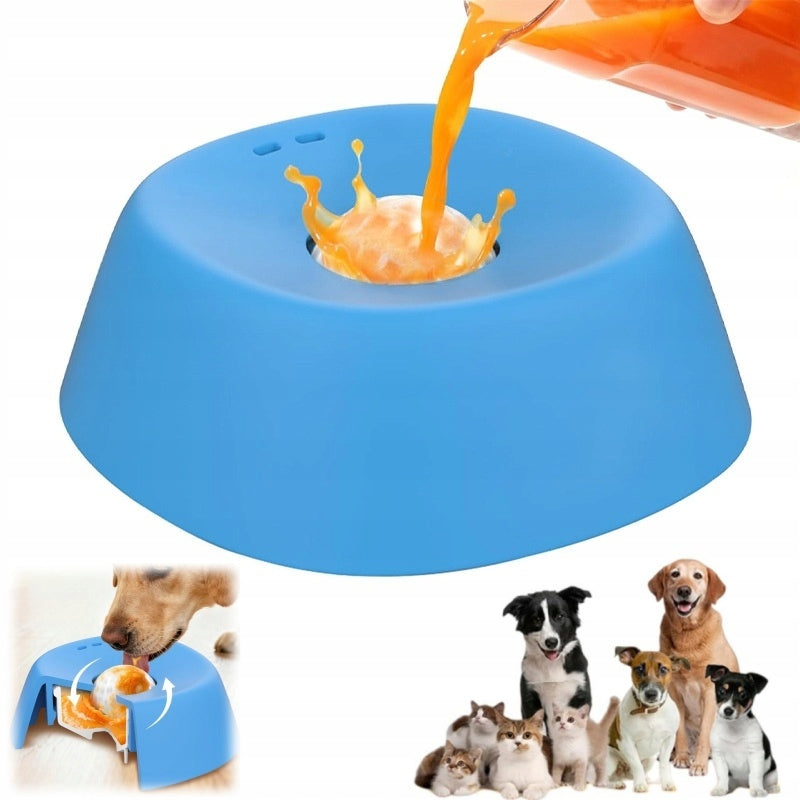 SPHERICAL SLOW-FEED BOWL FOR CATS AND DOGS BOWL FOR SMOOTH SLOW FOOD