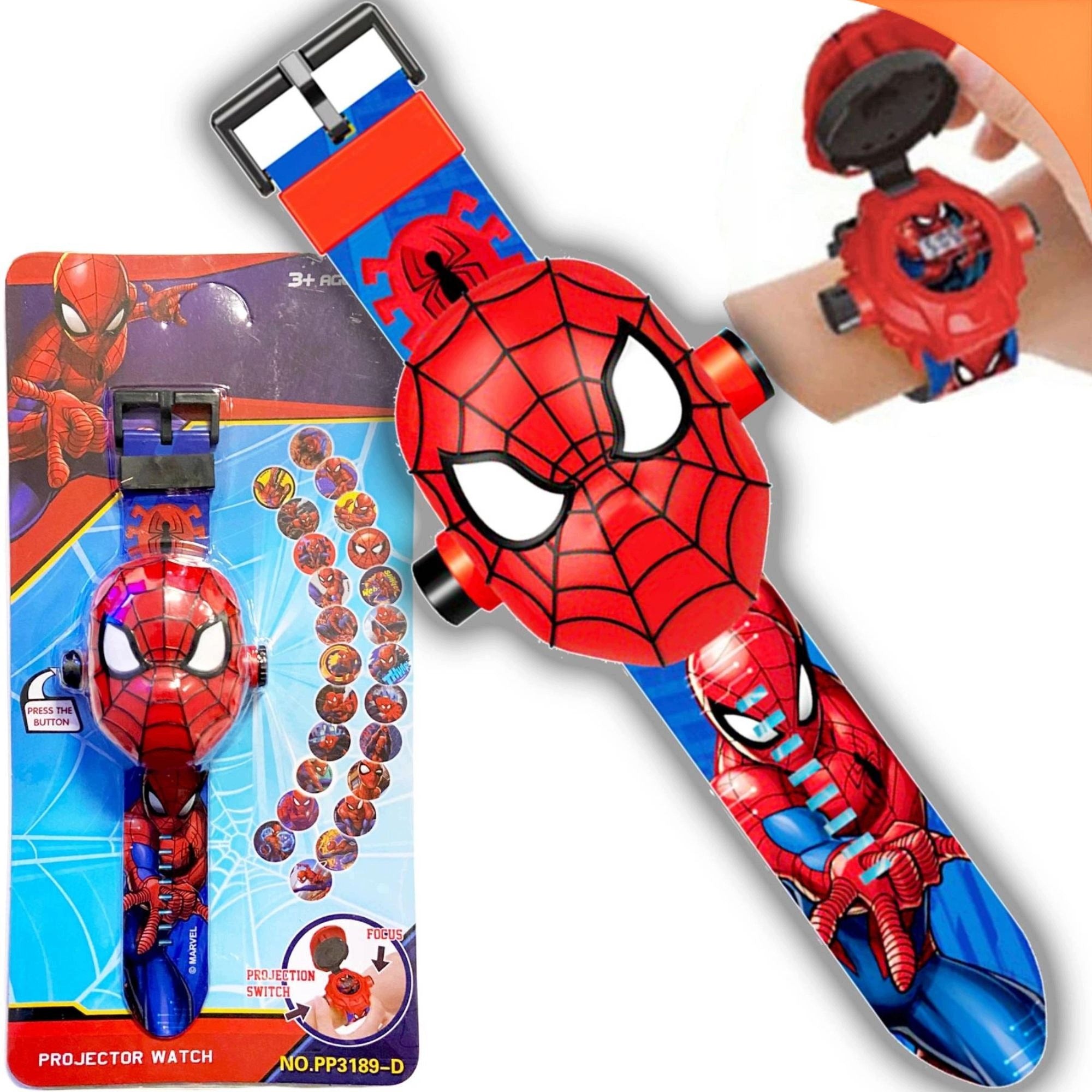 SPIDERMAN SET 2X NET LAUNCHER GLOVE + WATCH PROJECTOR GIFT Packaging status original