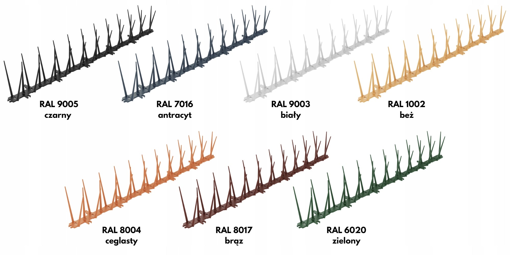 SPIKES FOR BIRDS SAFE stainless against birds HIGH 8cm COLORS Packaging status original