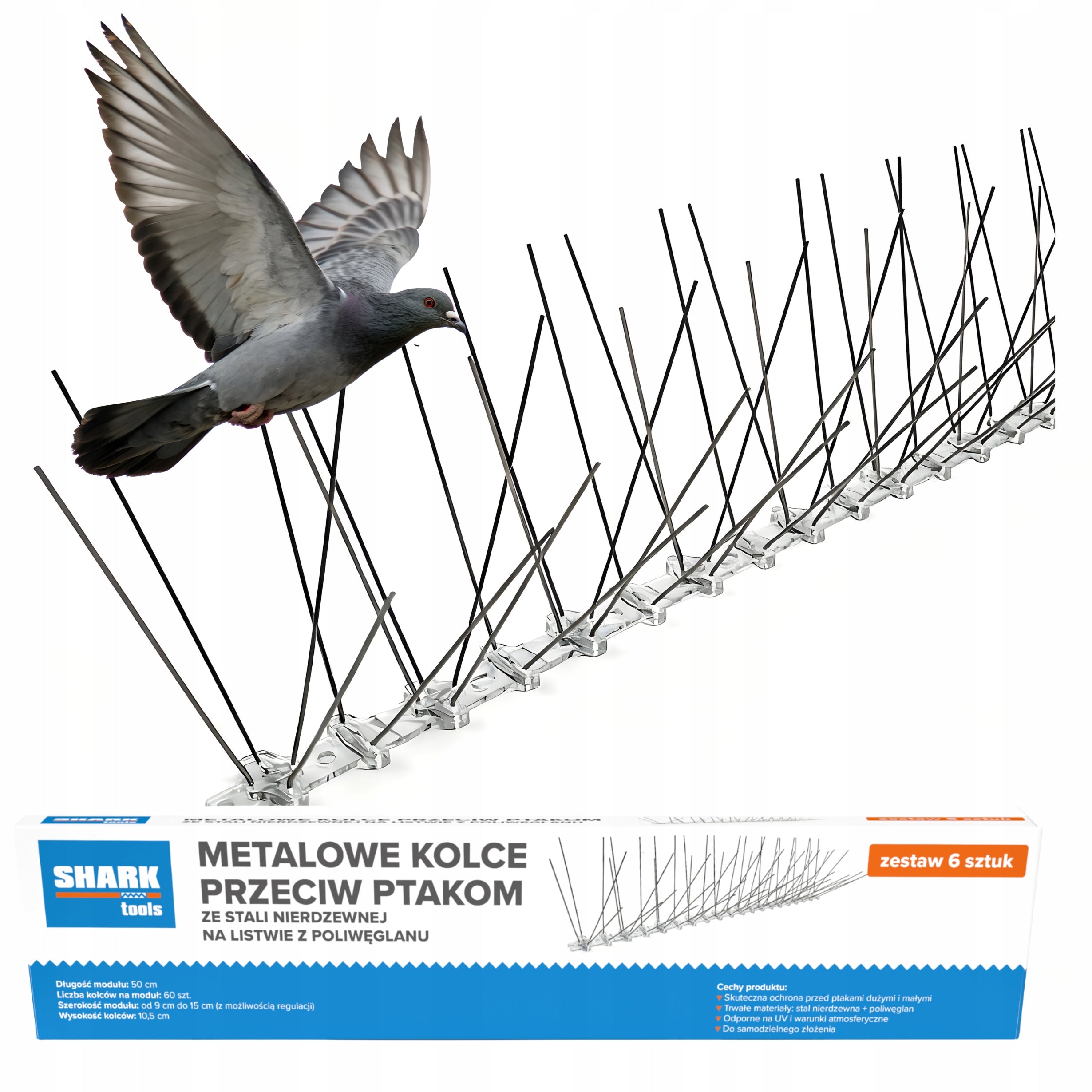 SPIKES FOR METAL BIRDS x10 AGAINST BIRDS DENSE STRONG ON PIGEON SWALLOWS
