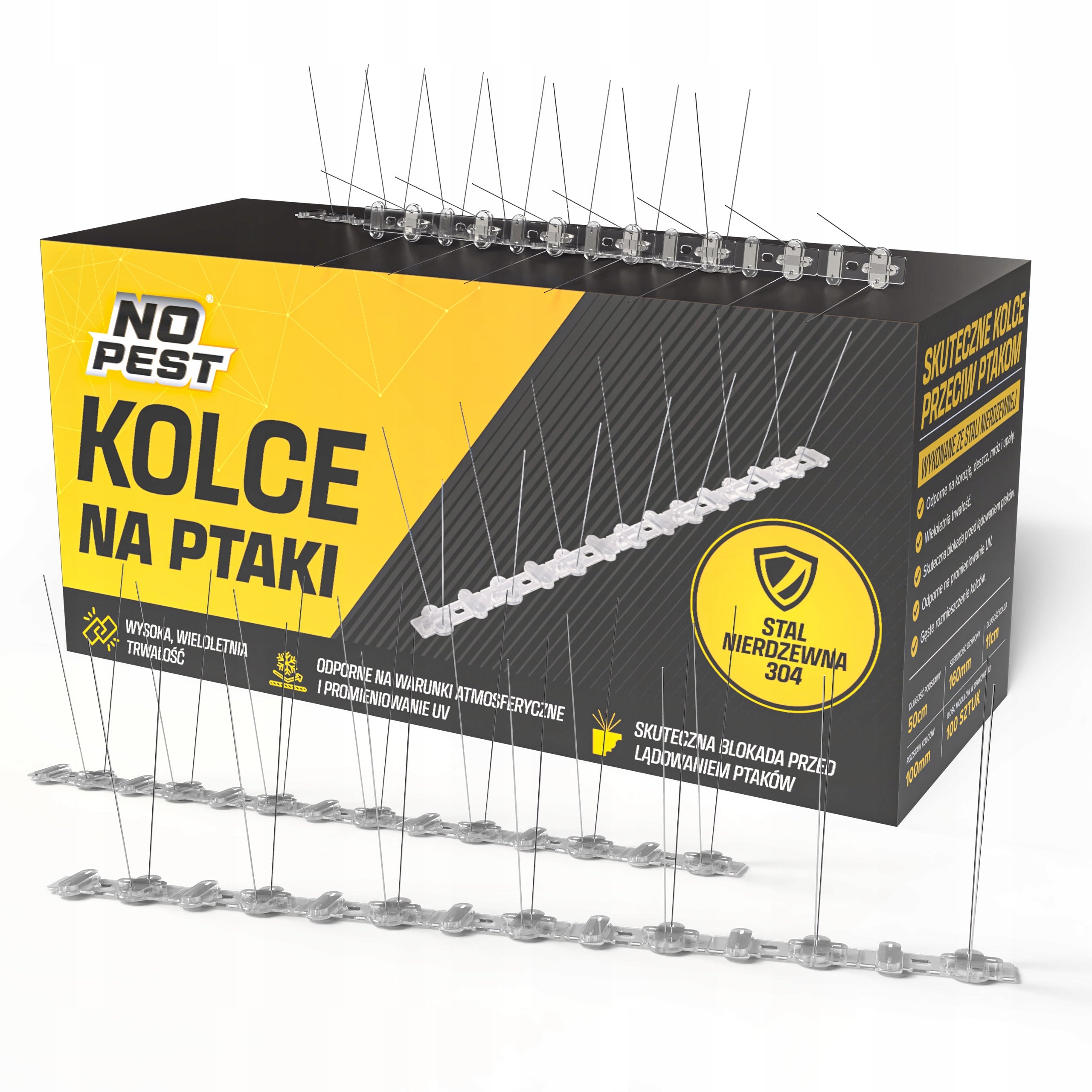 SPIKES FOR PIGEON BIRDS AGAINST PIGEON BIRDS STAINLESS STEEL 50CM NO PEST Product weight with unit packaging 0.1 kg