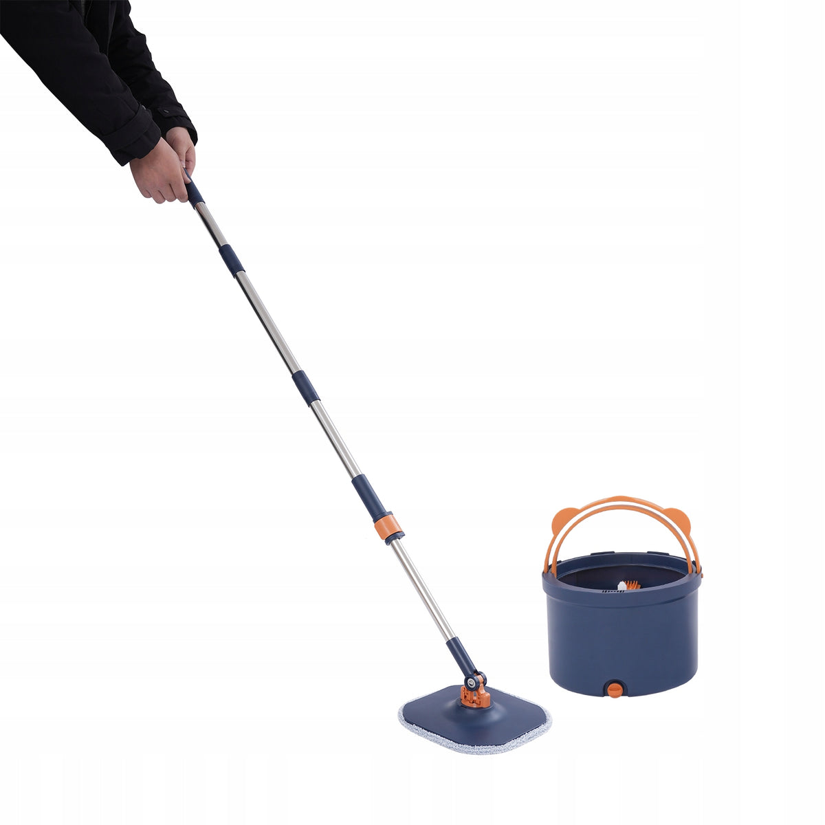 SPIN MOP AND BUCKET SET 360 SQUARE TRIANGLE BLUE STAINLESS STEEL HOME Packaging status original