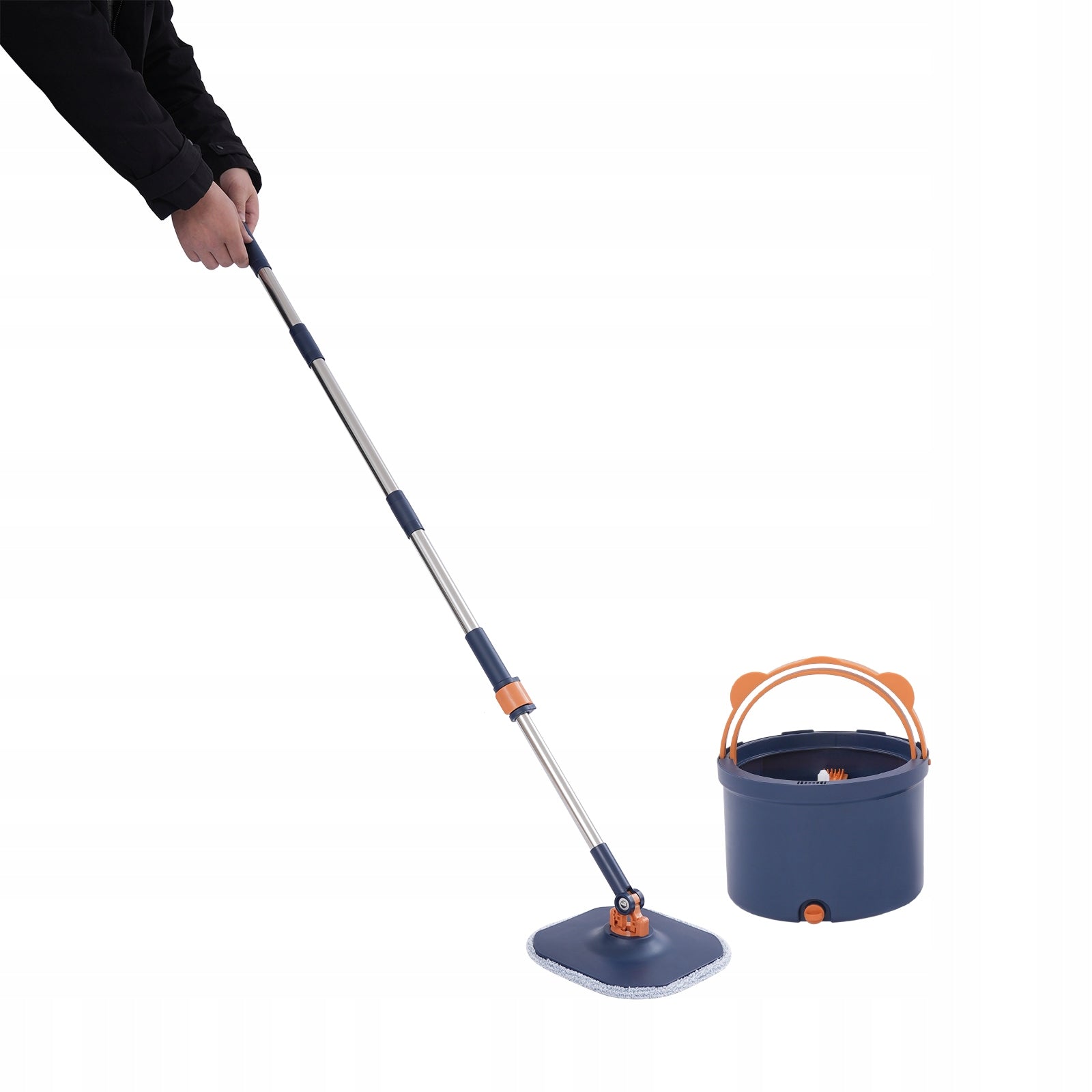 SPIN MOP AND BUCKET SET 360 SQUARE TRIANGLE BLUE STAINLESS STEEL HOME Packaging status original