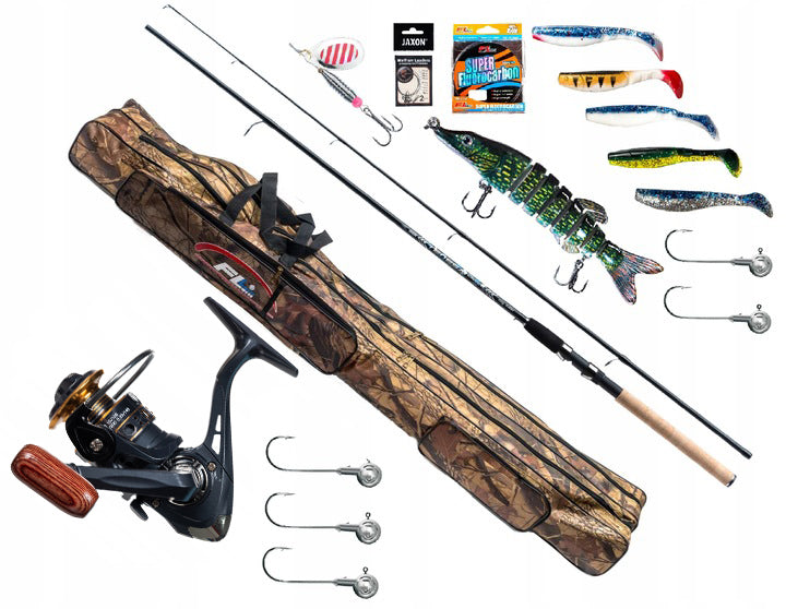 SPINNING FISHING SET JAXON REEL PIKE ZANDER