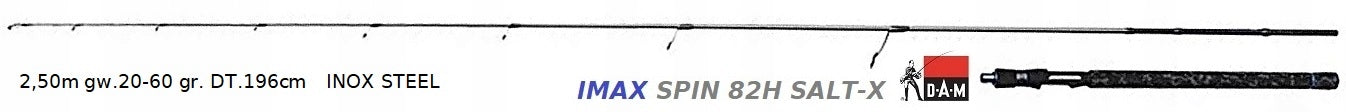 SPINNING ROD DAM IMAX SPIN 82H SALT-X 2,50 m/ 20-60gr. DT.1,96cm H.Q. EAN (GTIN) 5706301706287