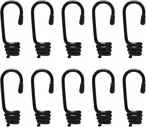 SPIRAL HOOK ELASTIC BUNGEE FOR CAR BIKE LUGGAGE 10X8MM 10PCS