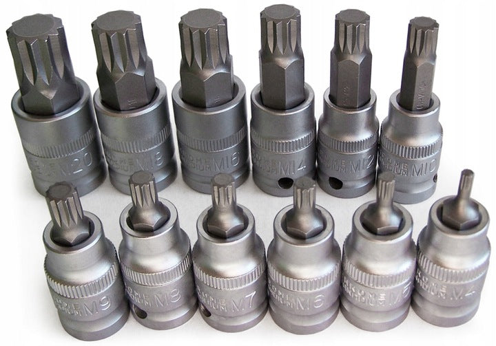 SPLINE M4 WRENCH CAP SET - M20, 1/2", 12 pcs Manufacturer code FT01222