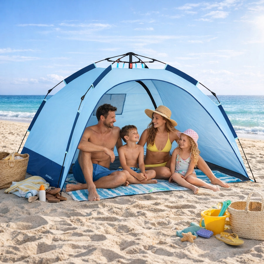 SPOKEY Folding Tent Automatic Beach Tourist With UV Filter Color blue