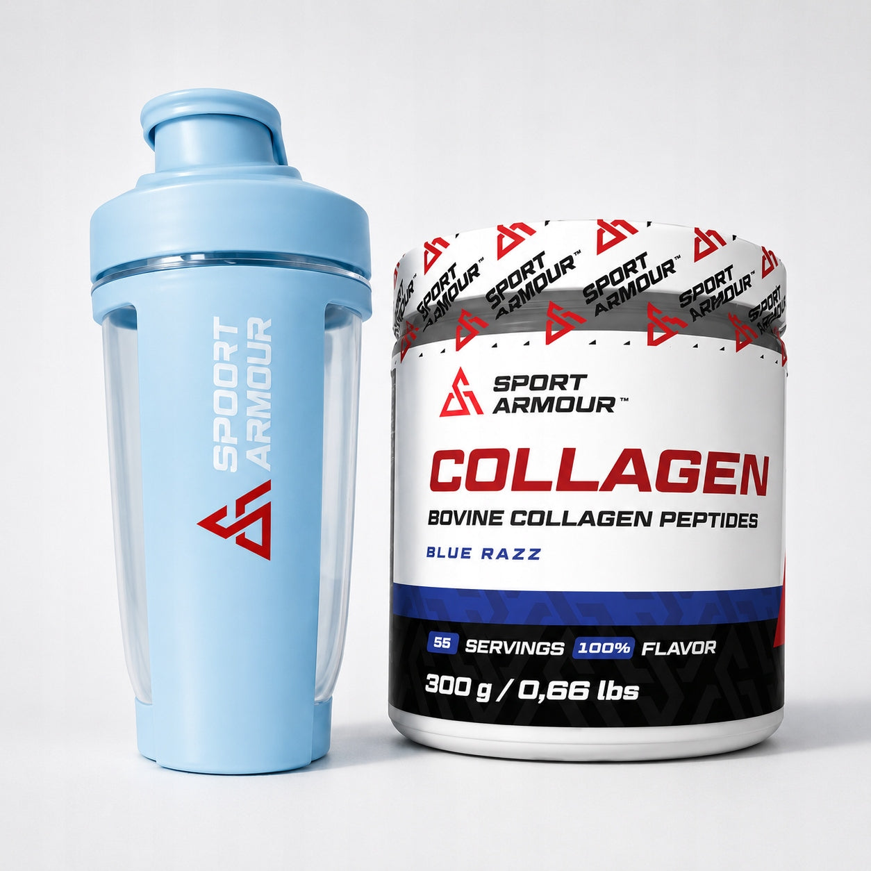 SPORT ARMOUR Beef Collagen 300g + SHAKER | Raspberry| Regeneration | Injuries