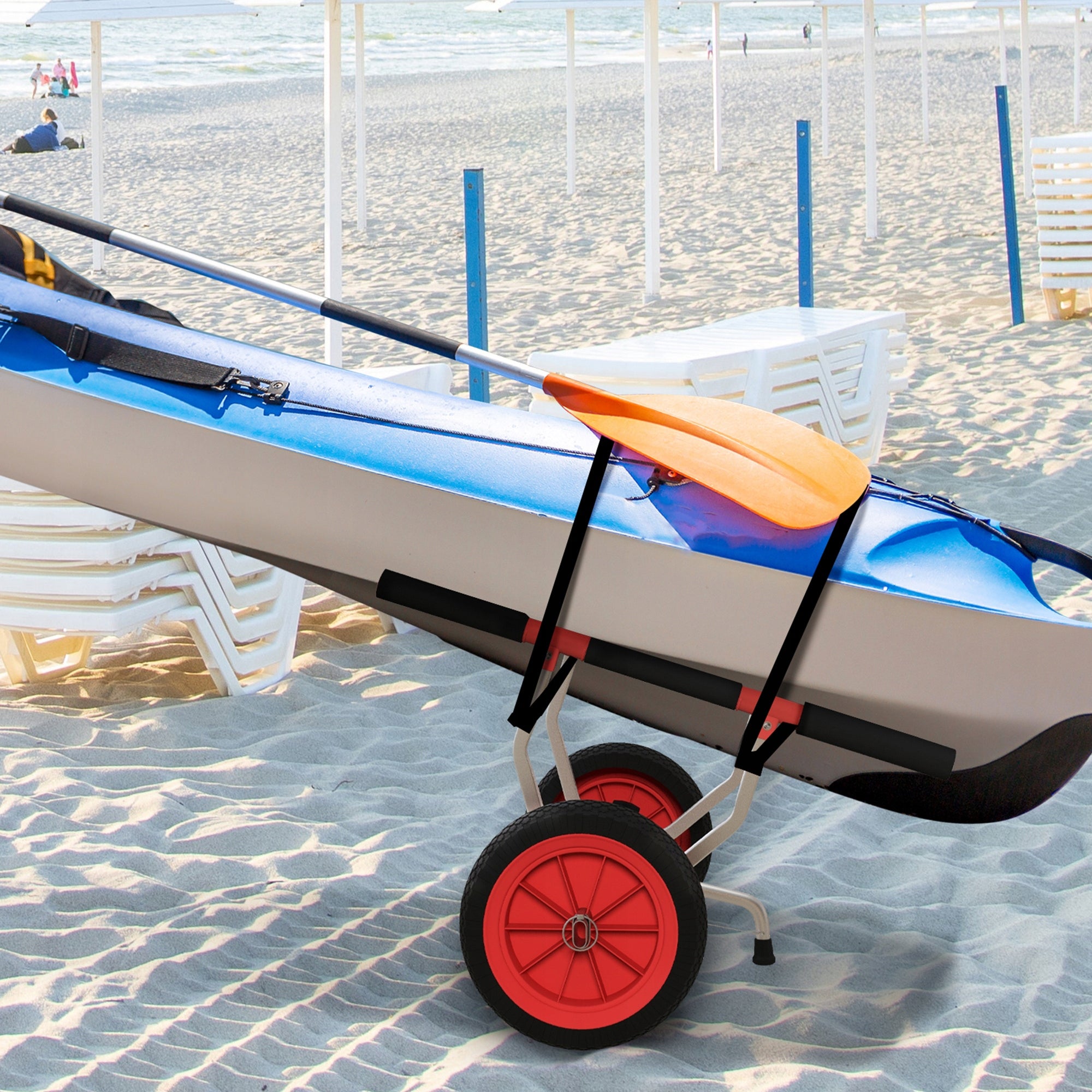 SPORTNOW Adjustable aluminium kayak trolley up to 100 kg with fastening straps Brand sportnow