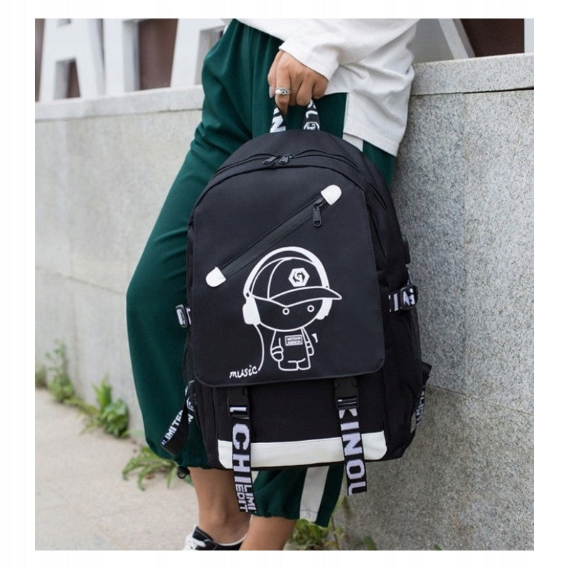 SPORTS BACKPACK - SCHOOL - GRAPHICS GLOWING AT NIGHT - USB - 44 CM Brand no brand