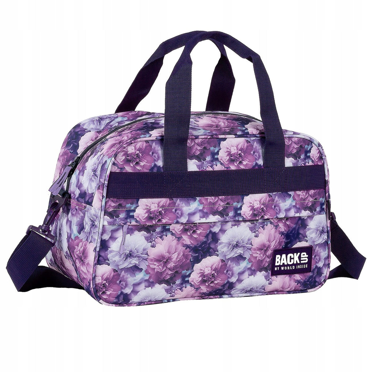 SPORTS BAG BACKUP PURPLE FLOWERS FOR SWIMMING POOL TRAVEL LUGGAGE 40X25X20 CM Manufacturer code 5908118522559