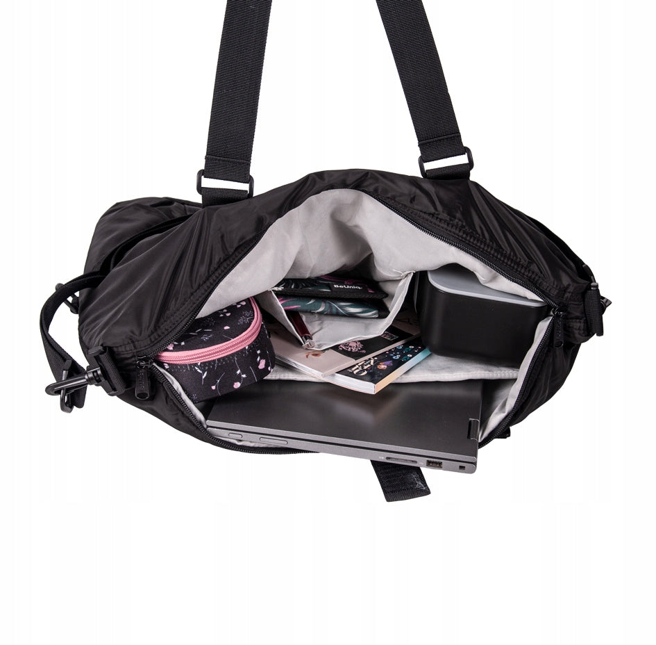 SPORTS BAG BEUNIQ BLACK FITNESS TRAVEL GYM BAG FOR GIRLS Color black