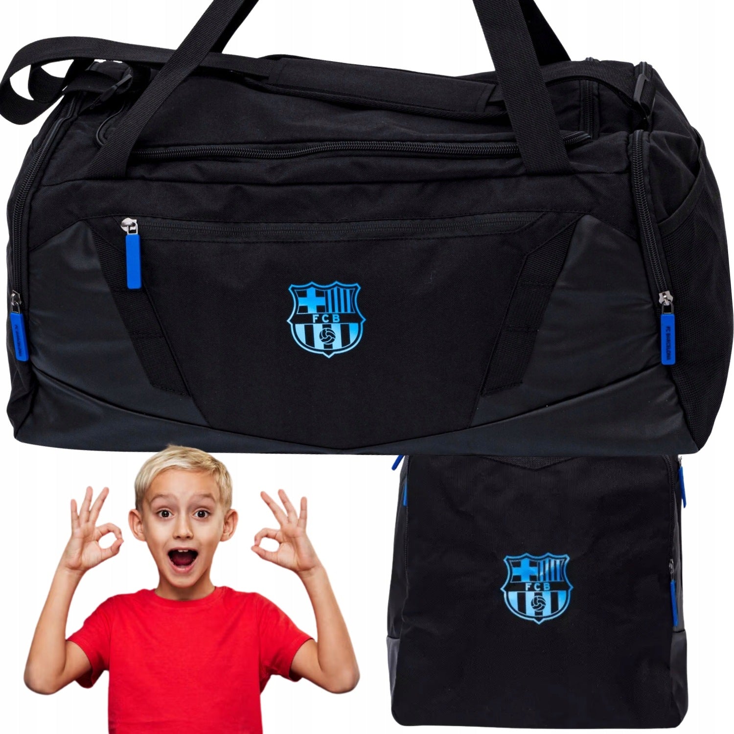 SPORTS BAG FC BARCELONA BLACK 40L TRAINING GYM POOL 55X27X26 CM