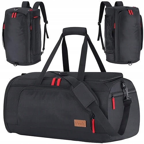SPORTS BAG LARGE TRAVEL WITH SHOE POCKET BLACK for home gift