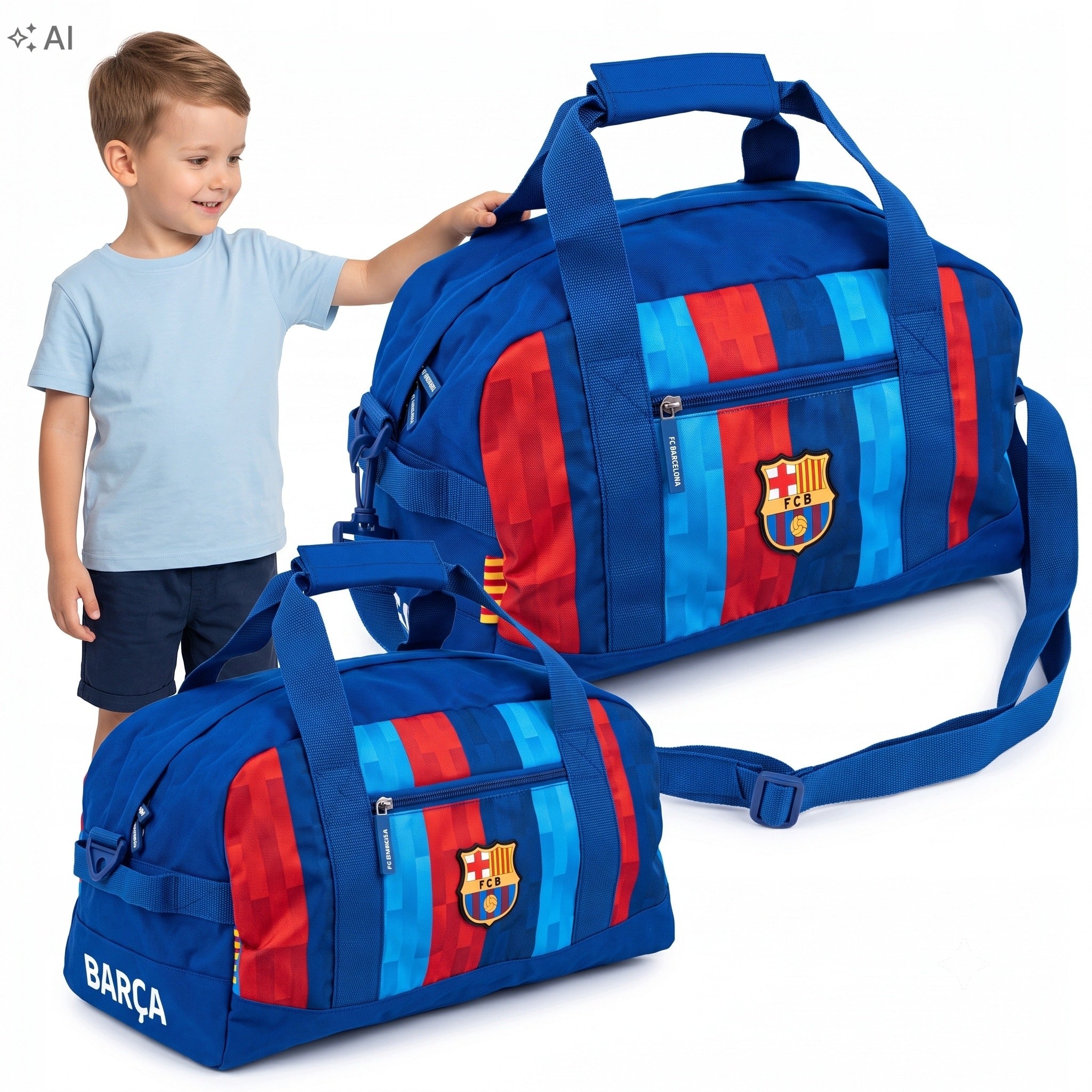 SPORTS BAG TRAVEL FC BARCELONA FOOTBALL FOR BOY FOOTBALLER LARGE
