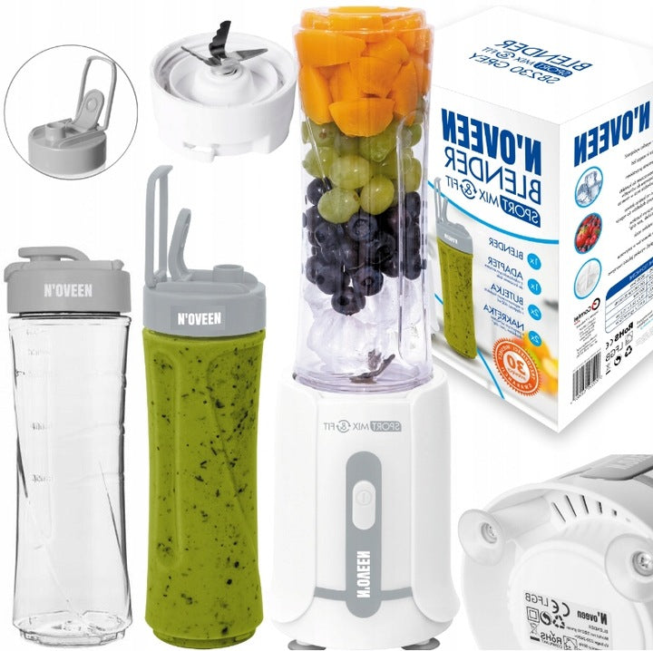 SPORTS BLENDER CUP MIXER SMOOTHIE COCKTAIL 2 BOTTLES BPA FREE Brand N'oveen