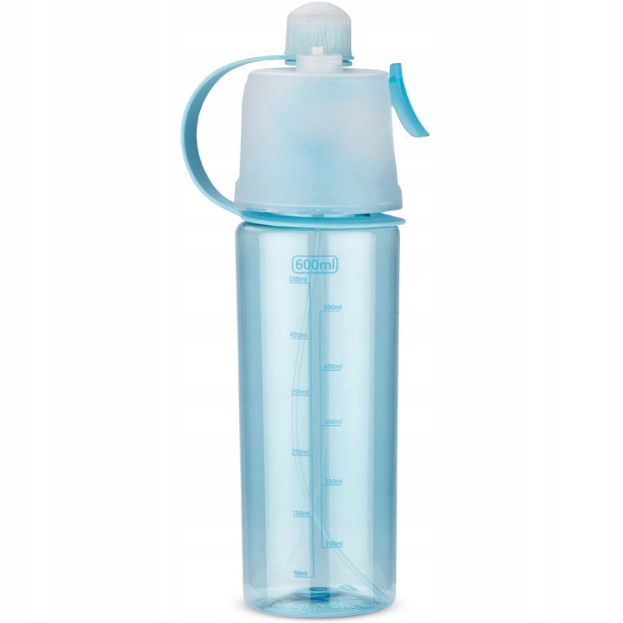 SPORTS BOTTLE WITH SPRINKLER with measuring cup for fitness gym