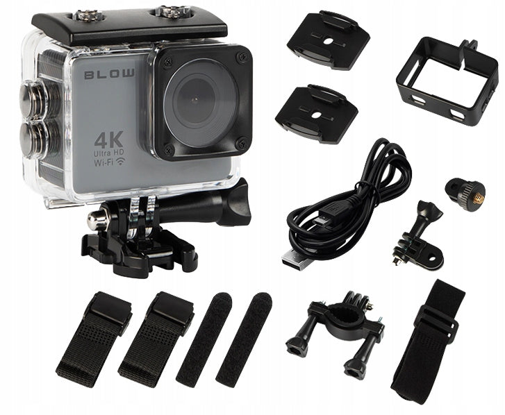 SPORTS CAMERA 4K ULTRA HD WIFI WATERPROOF 170° REMOTE CONTROL ACCESSORIES LCD