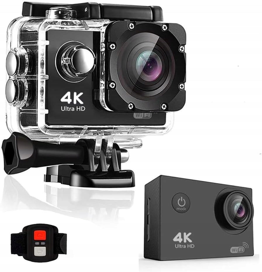 SPORTS CAMERA 4K WIFI USB MICROPHONE WATERPROOF AKCESORIA SET NEW