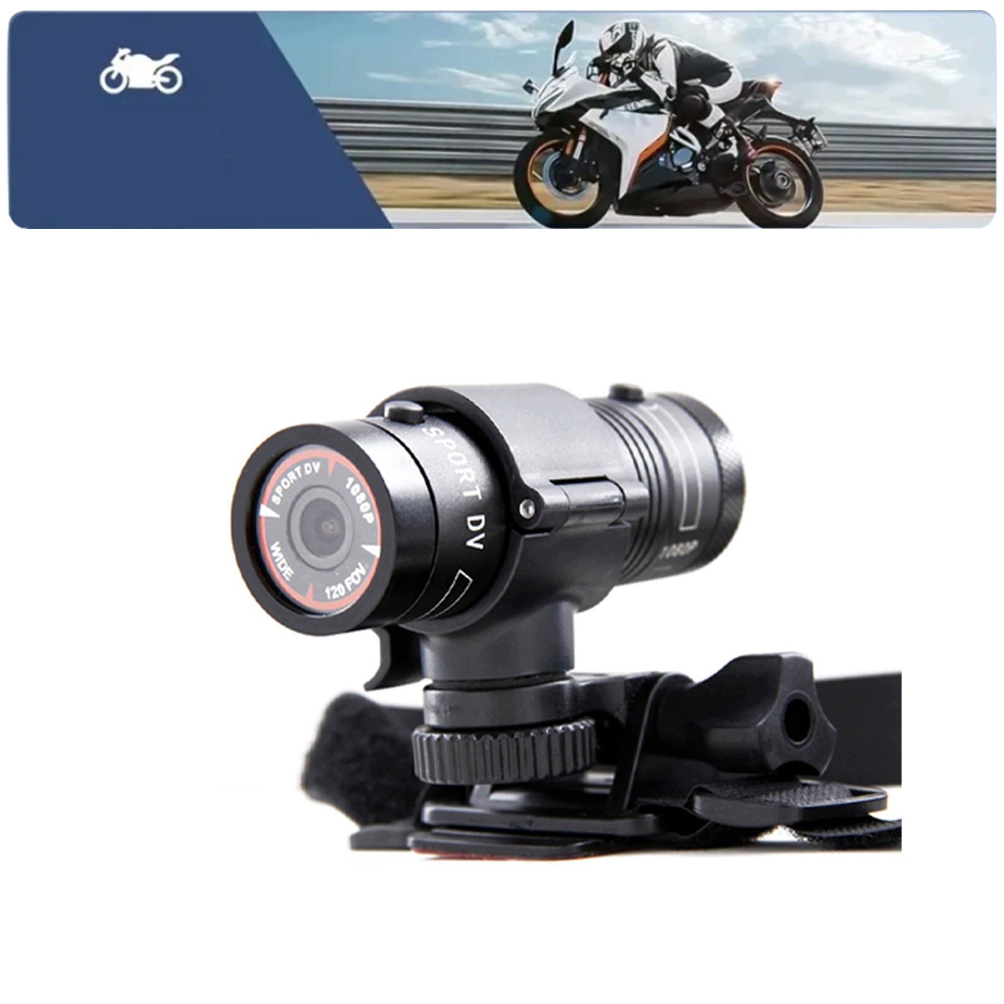 SPORTS CAMERA FOR BICYCLE HELMET, MINI ACTION CAMERA 1080P, BLACK