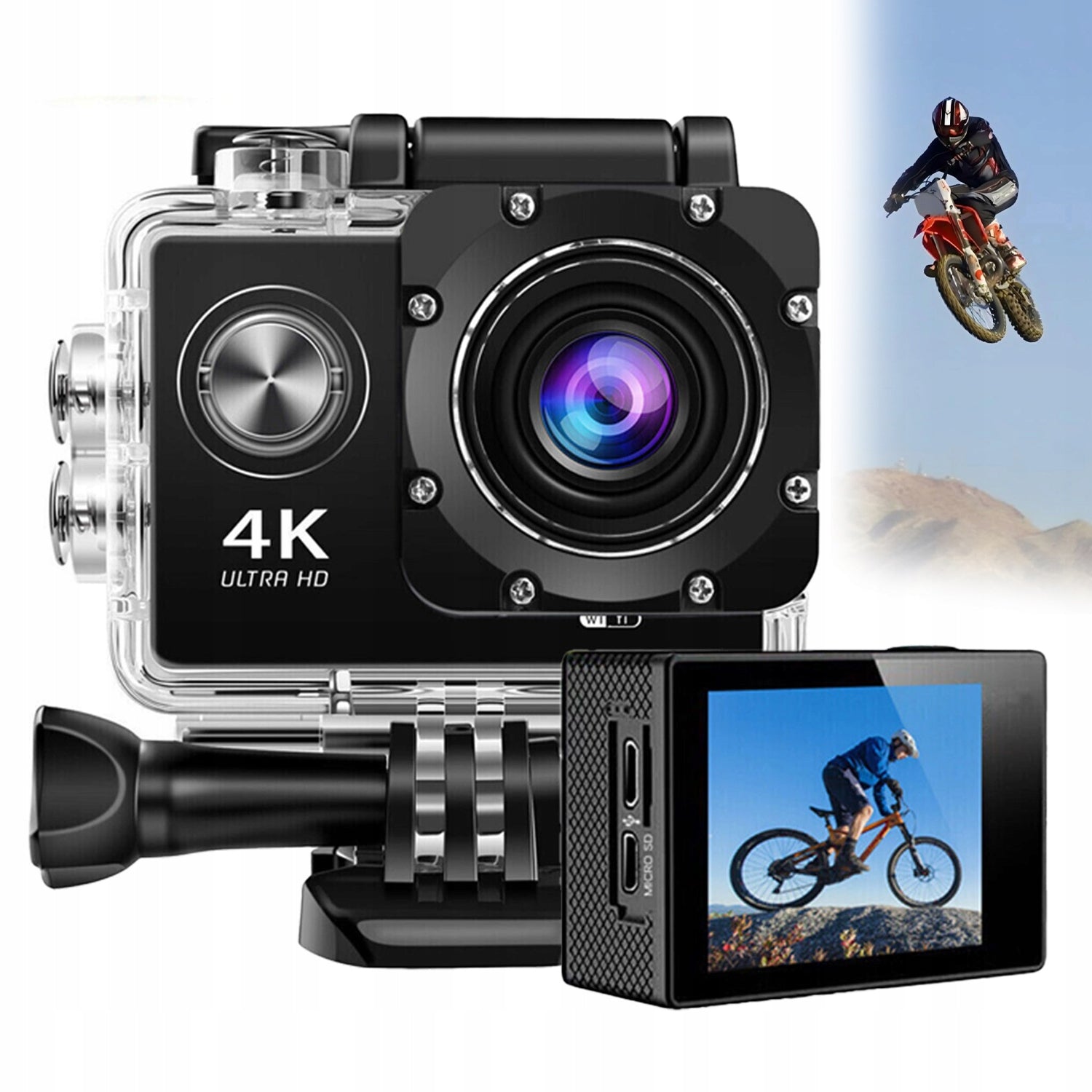 SPORTS CAMERA FULL HD 4K WIFI UNDERWATER WATERPROOF CAMERA