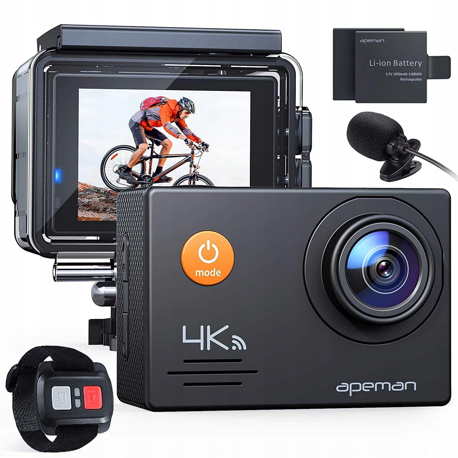 SPORTS CAMERA WATER RESISTANT 4K UHD WIFI MICROPHONE 20MP 40M