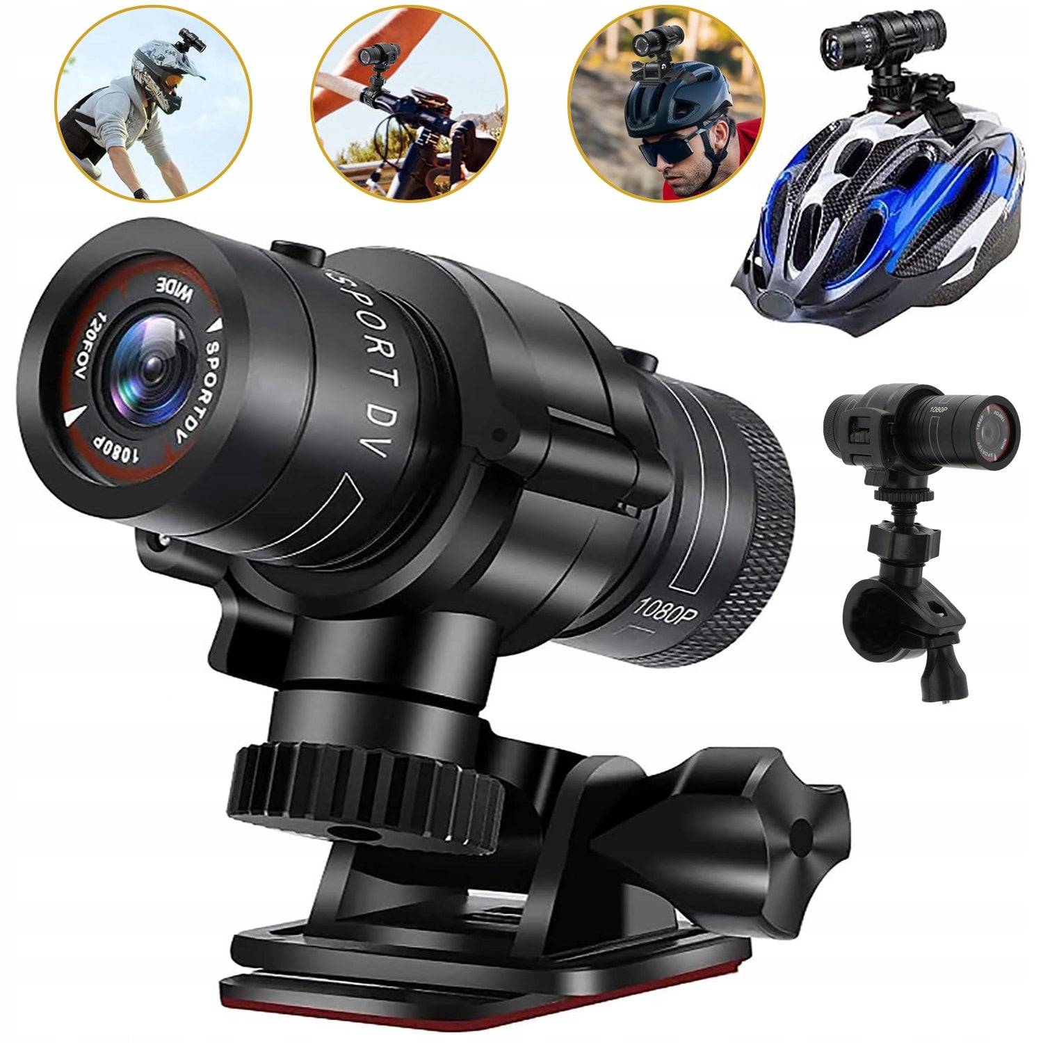 SPORTS CAMERA, WATERPROOF IMAGE STABILIZER, 120° WIDE ANGLE CAMERA