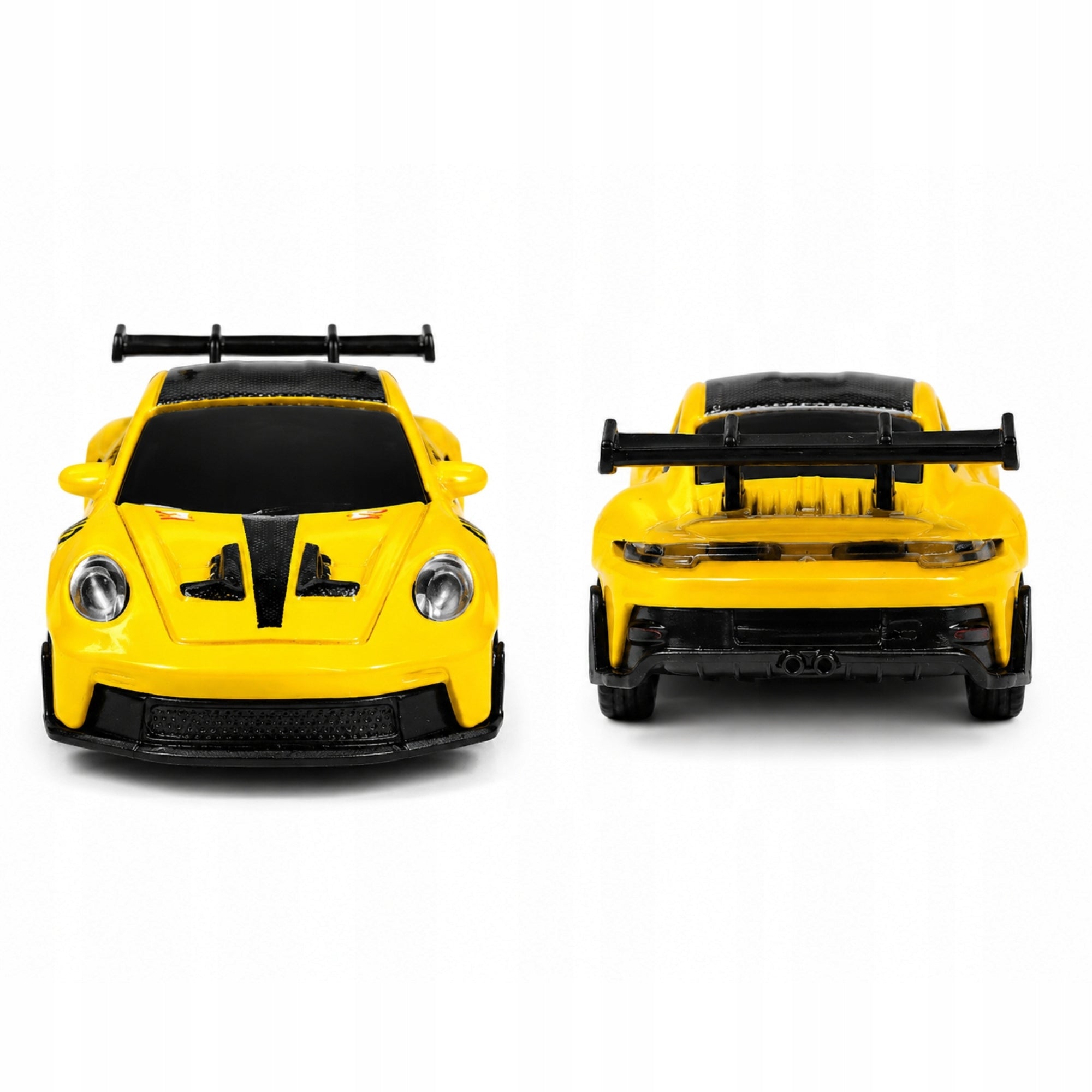 SPORTS CAR REMOTE CONTROLLED MINI RC METAL CAR 1:64 YELLOW Brand QBI
