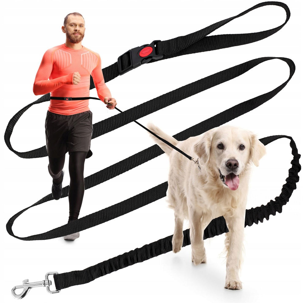 SPORTS LEASH FOR RUNNING WITH TREKKING DOG WITH SHOCK ABSORBER ADJUSTABLE 3m