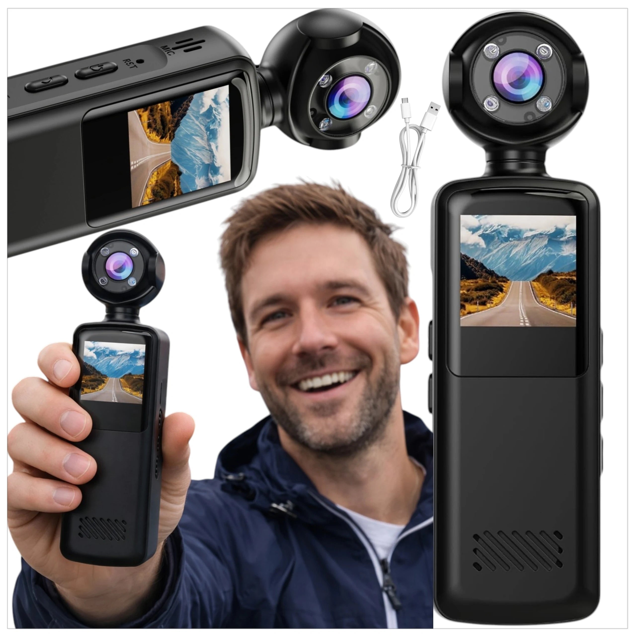 SPORTS VIDEO CAMERA 1080P HD WI-FI COMPACT MINI CAMERA FOR PHOTO VLOGS