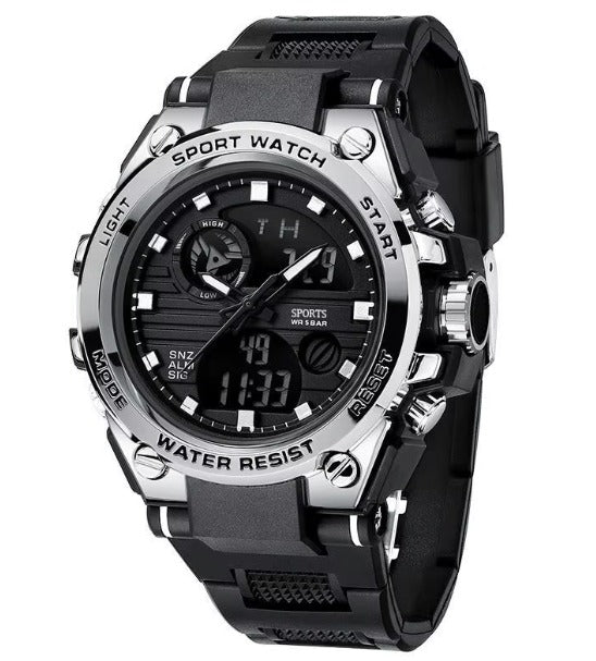 SPORTS WATCH BLACK DIGITAL ELEGANT RUBBER STRAP FOR GIFT