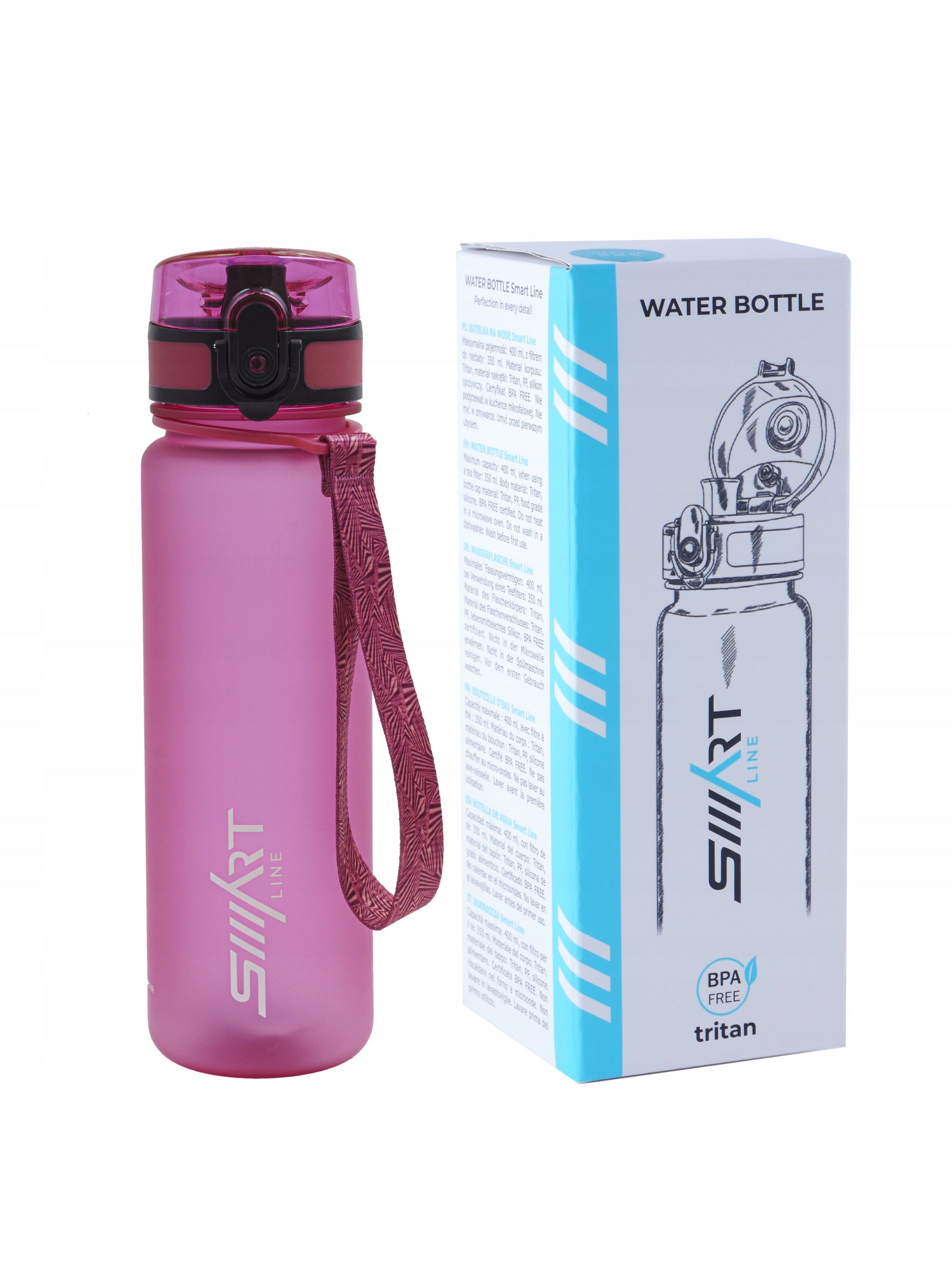 SPORTS WATER BOTTLE 500ml TRITAN AIRTIGHT BPA FREE FITNESS Packaging status original