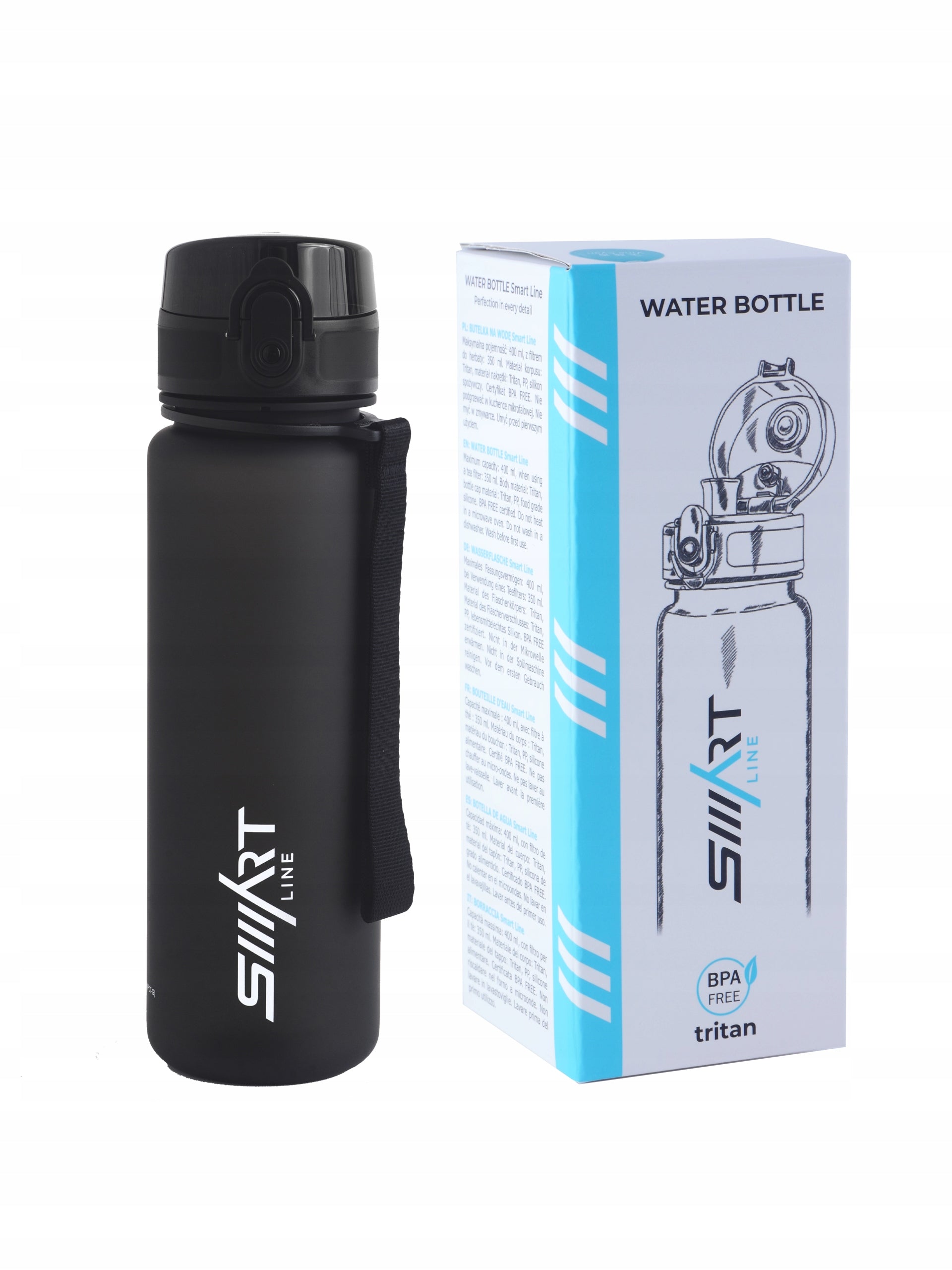 SPORTS WATER BOTTLE 500ml TRITAN AIRTIGHT BPA FREE FITNESS Packaging status original