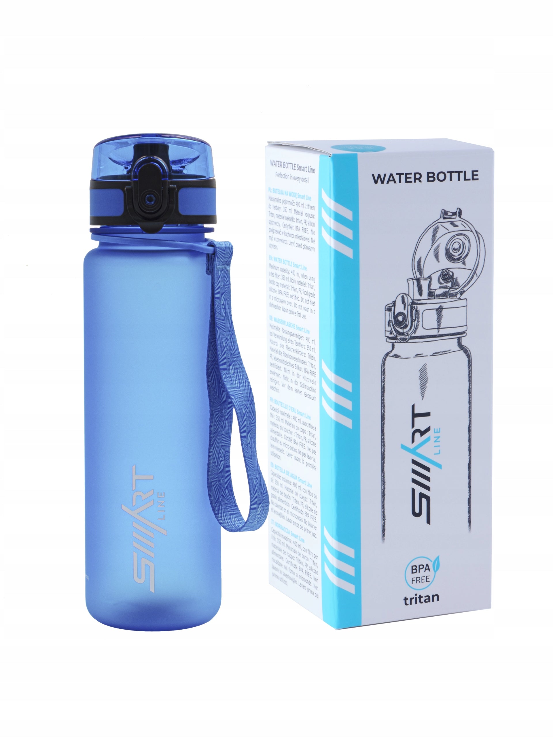 SPORTS WATER BOTTLE 500ml TRITAN AIRTIGHT BPA FREE FITNESS Packaging status original