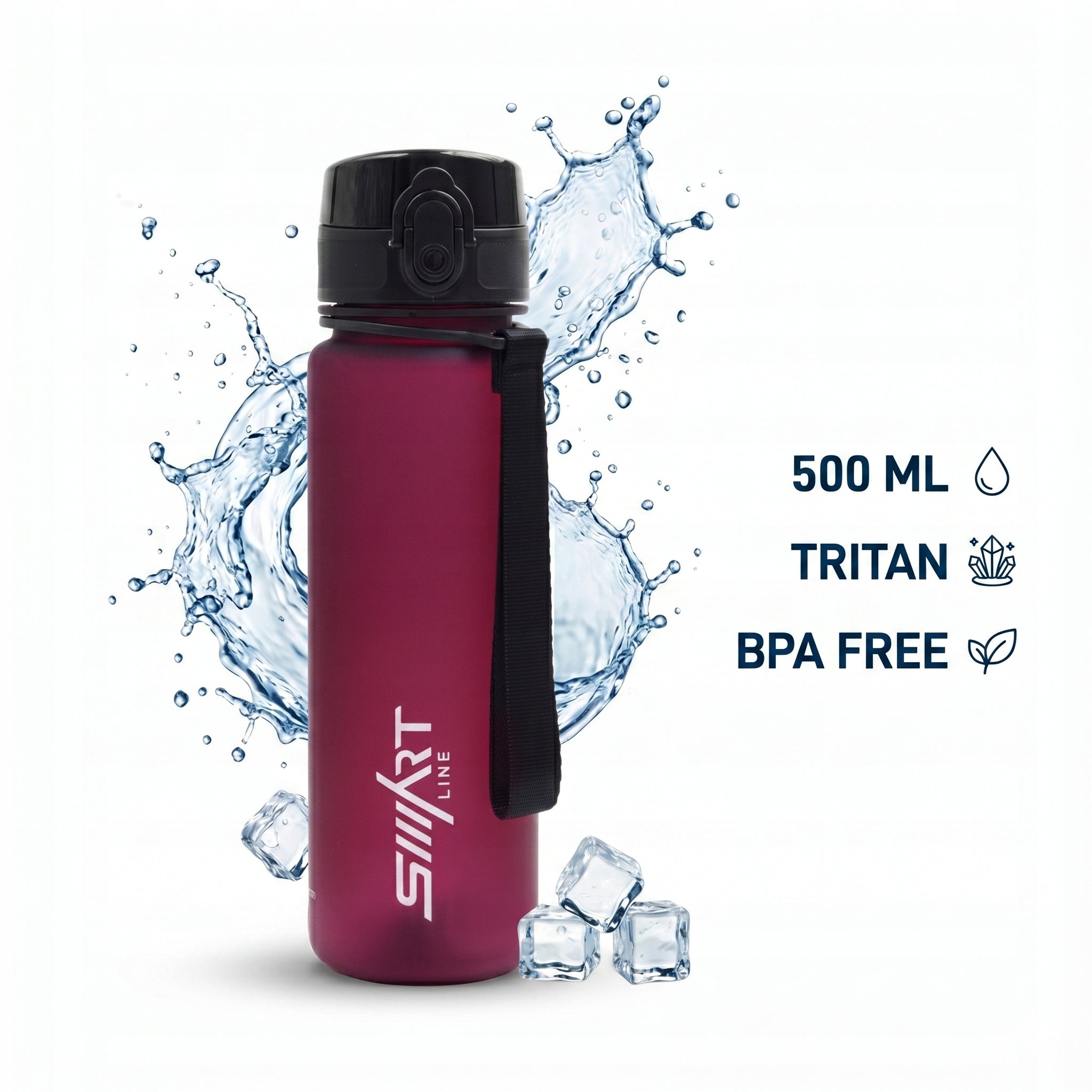SPORTS WATER BOTTLE 500ml TRITAN AIRTIGHT BPA FREE FITNESS