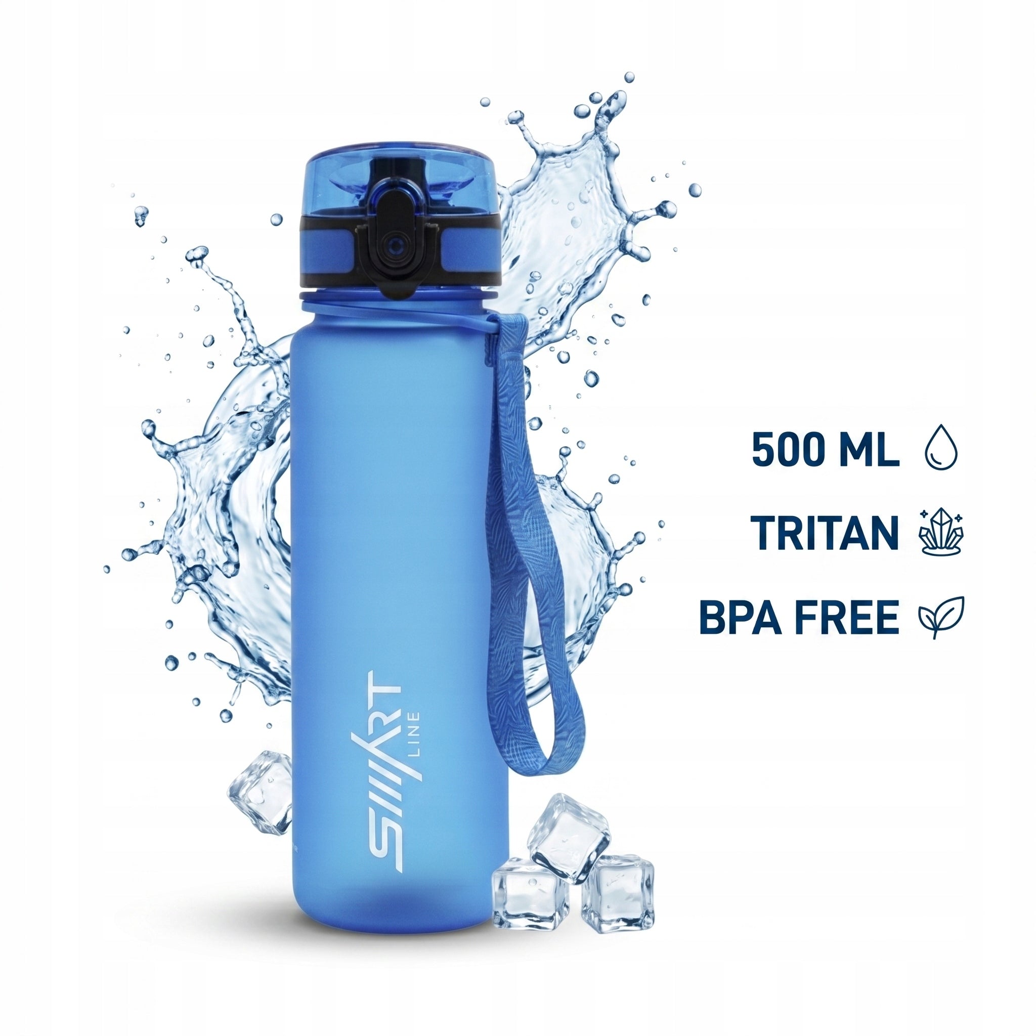 SPORTS WATER BOTTLE 500ml TRITAN AIRTIGHT BPA FREE FITNESS