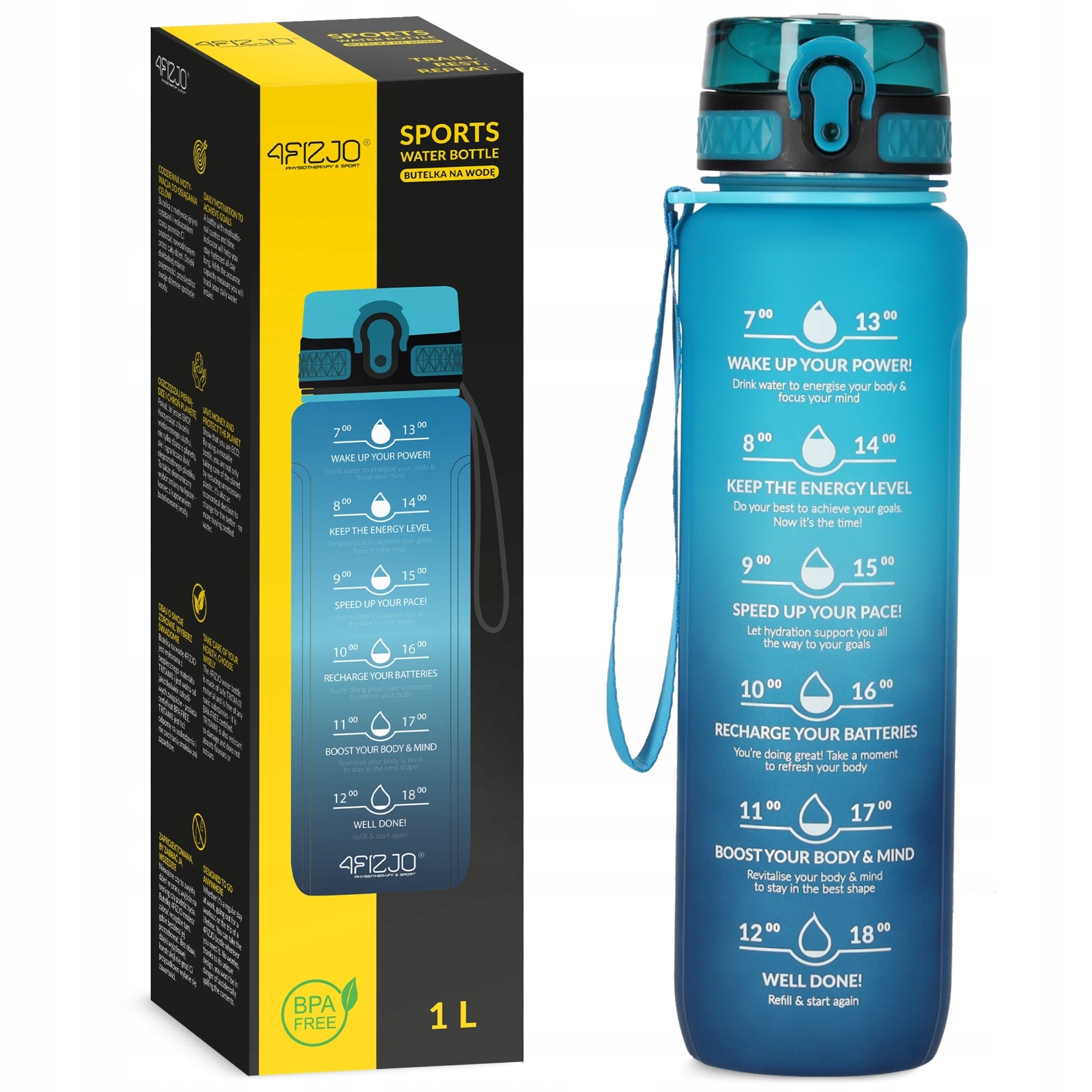 SPORTS WATER BOTTLE AIRTIGHT WATER DRINK BOTTLE SOLID TRITAN 1000 ml