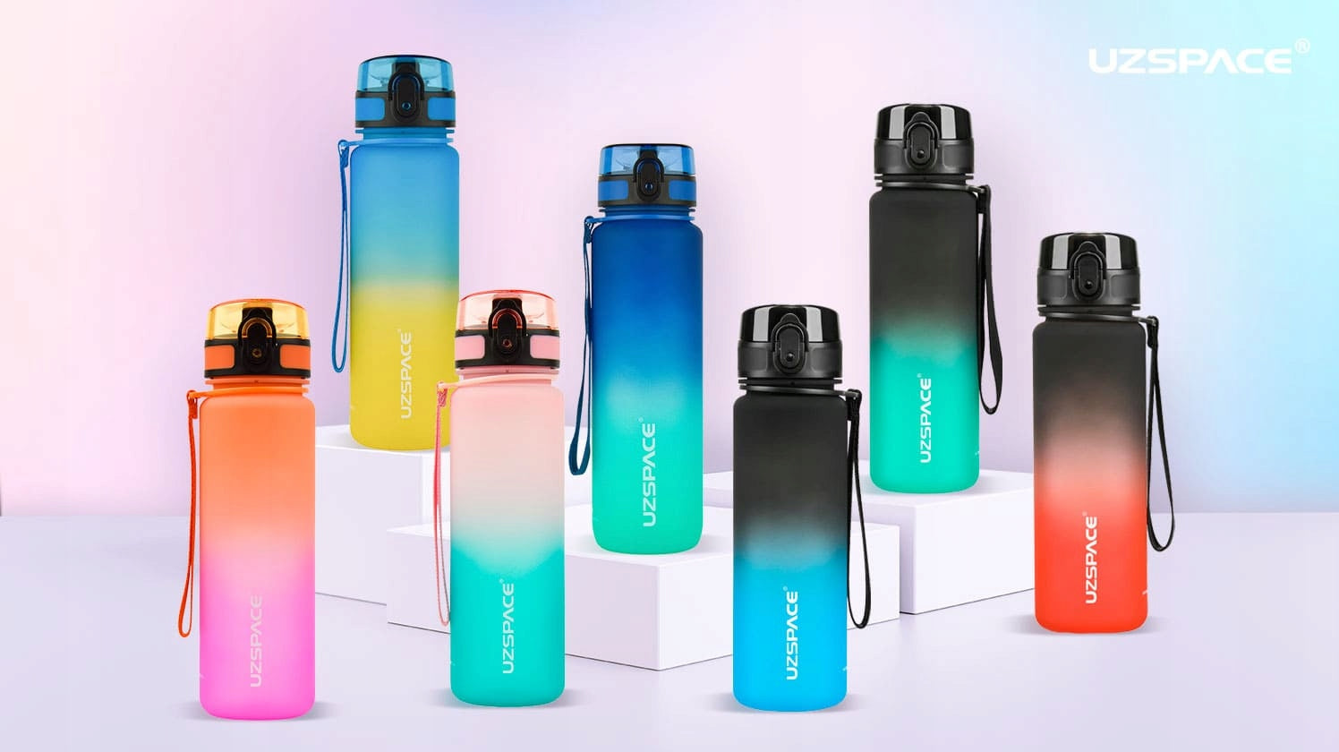 SPORTS WATER BOTTLE GYM WATER BOTTLE TRITAN BPA FREE black-blue Color black